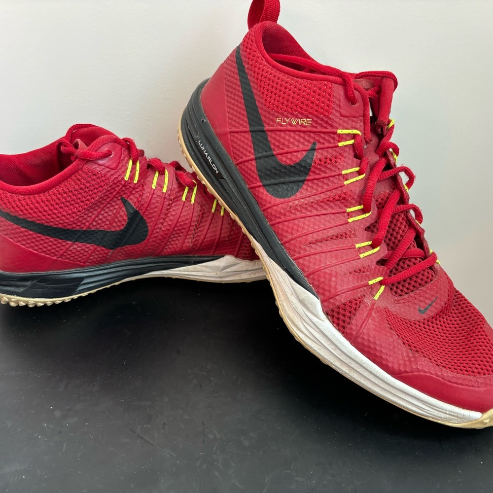 Nike Red and Black Flywire Sneakers